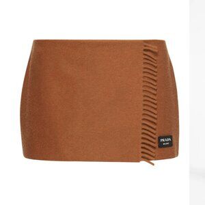 Prada wraparound cashmere miniskirt
